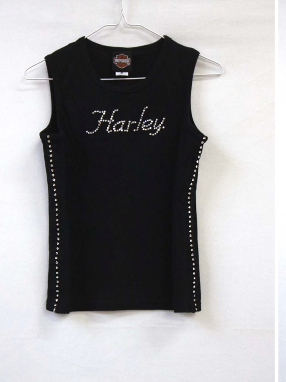 Harley-Davidson Black Rhinestone Logo Studded Tank 2007 hd - Picture 1 of 9